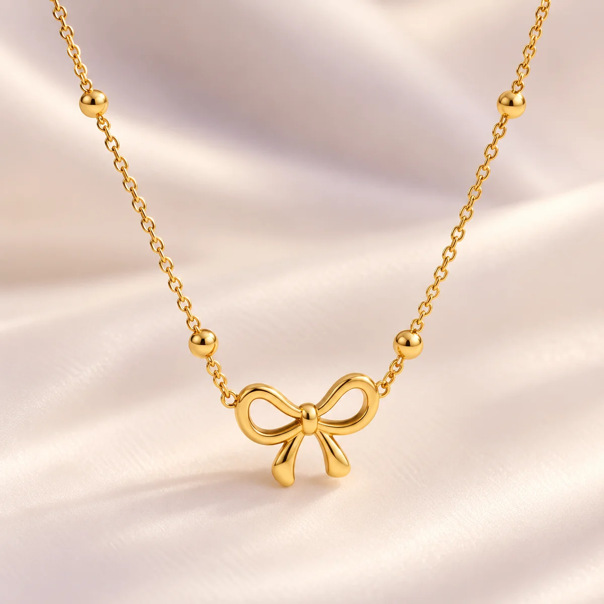 Gold-Plated Anti Tarnish Infinity Bow Pendant — photo 2