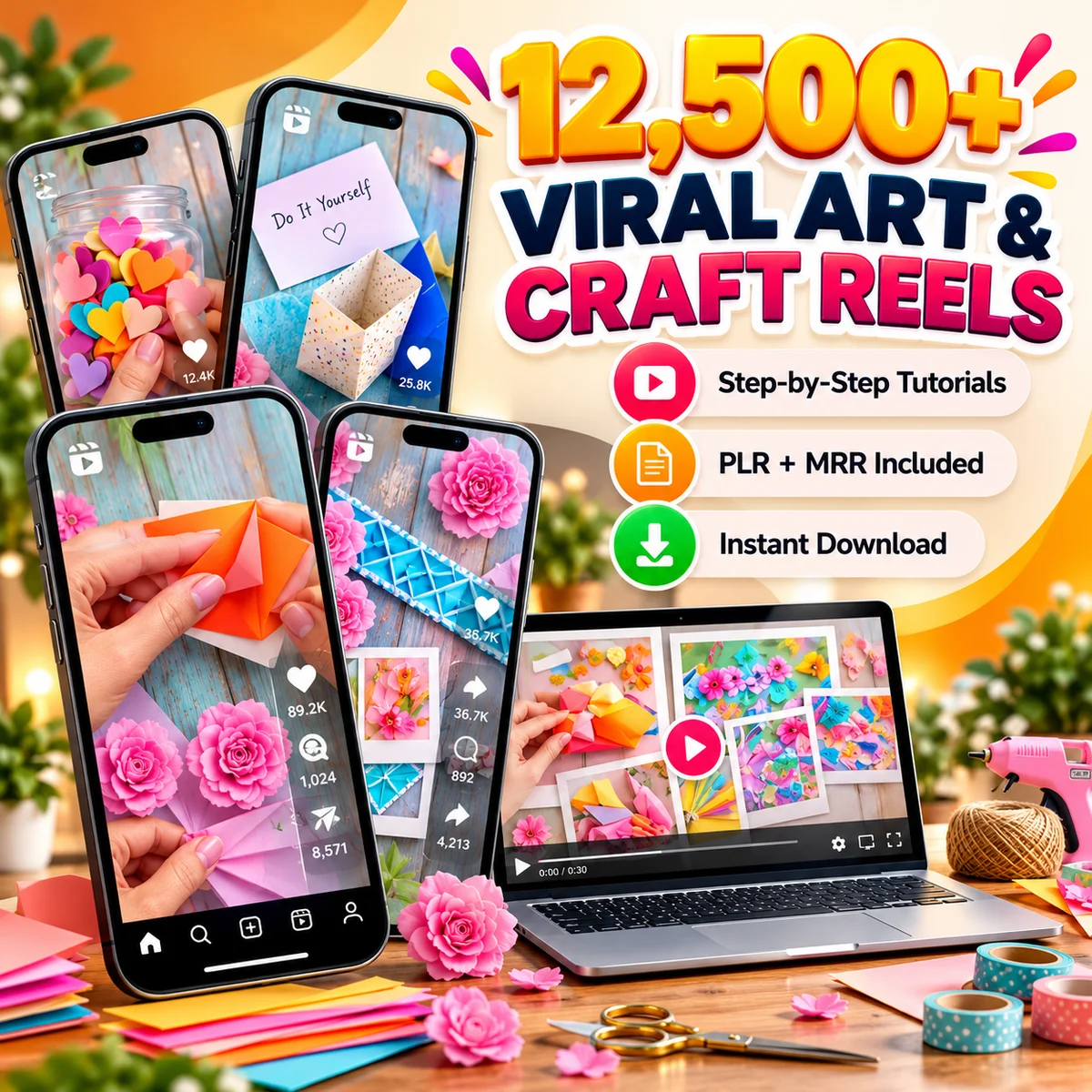 12,500+ Viral Art & Craft Reels!