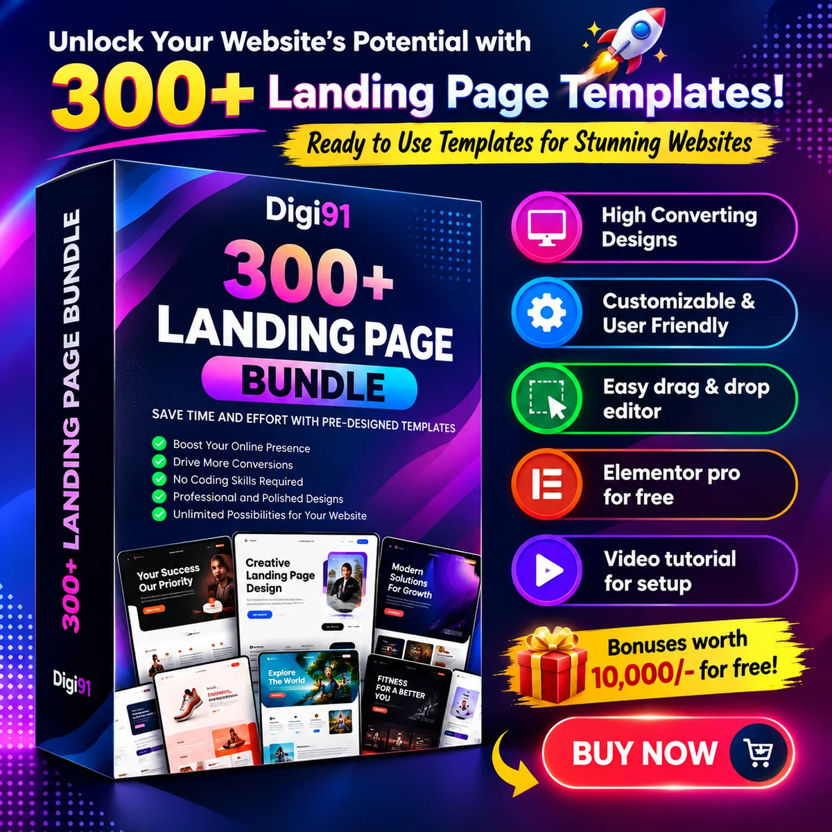 300+ Landing Page Templates Bundle