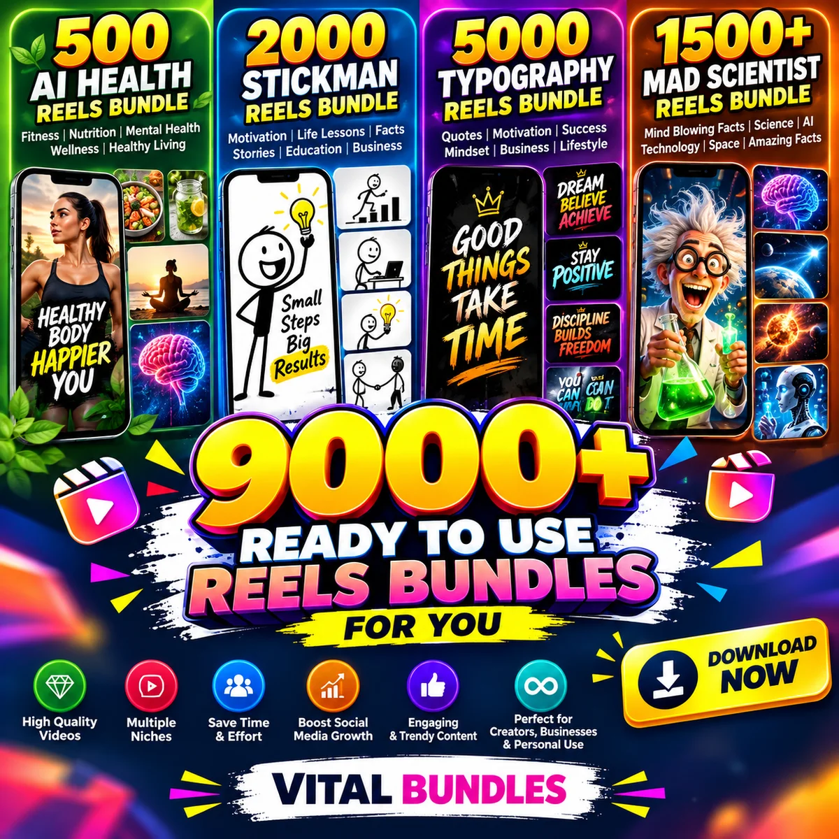 9000+ Ready to use reels bundle