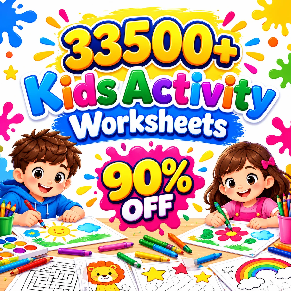 33500+ Kids Activity Worksheets | Printable Learning & Fun Bundle