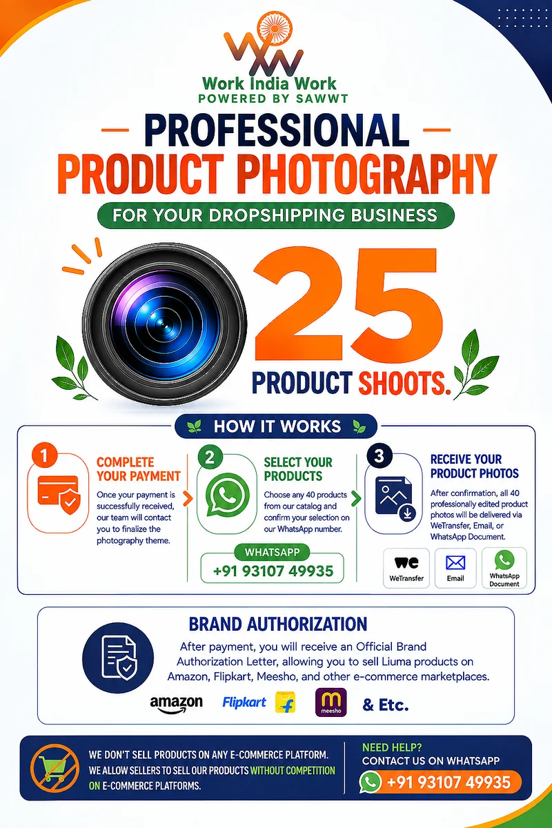 📋 On-boarding with 25 Products Shoot for Dropshipping