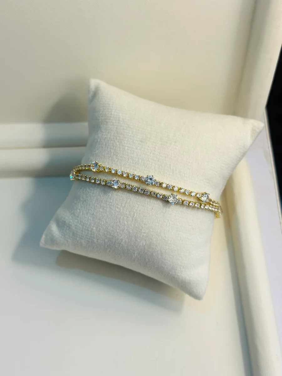 Double Chain Stone Bracelet