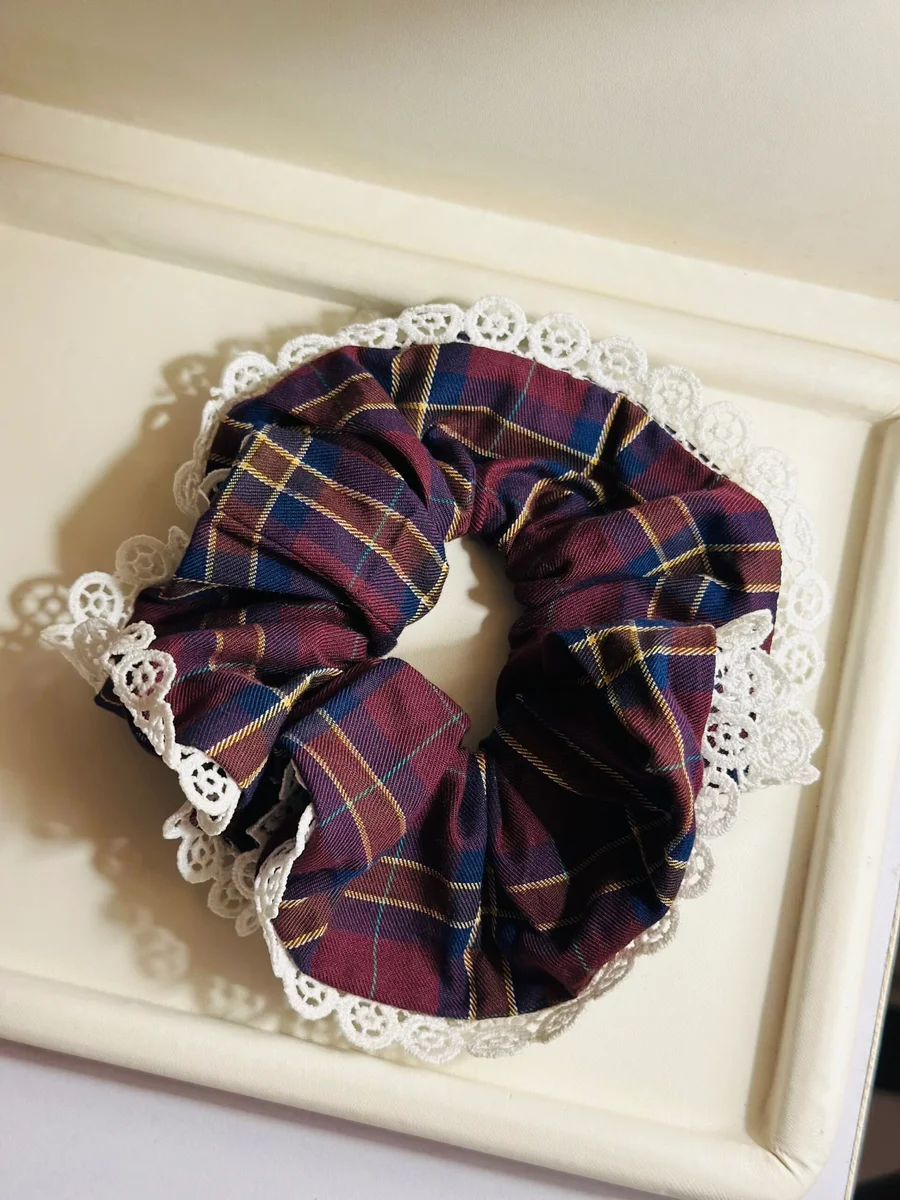 Gingham Print Hair Tie