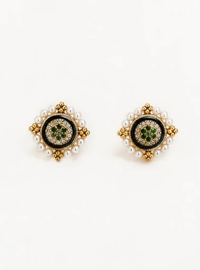 Royale Studs – green stones