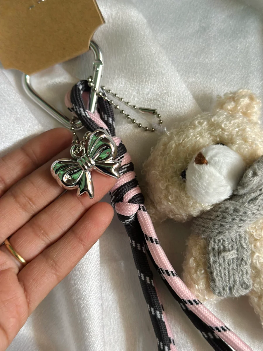 White Teddy Keychain 3