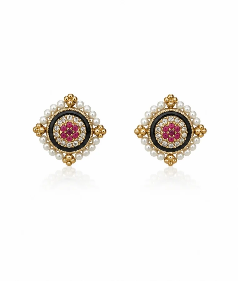 Royale Studs – pink stones