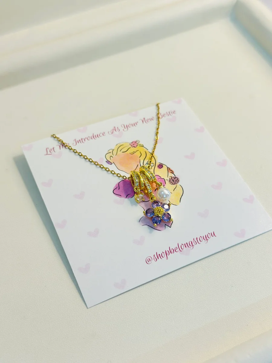 Purple Daisy Necklace 2