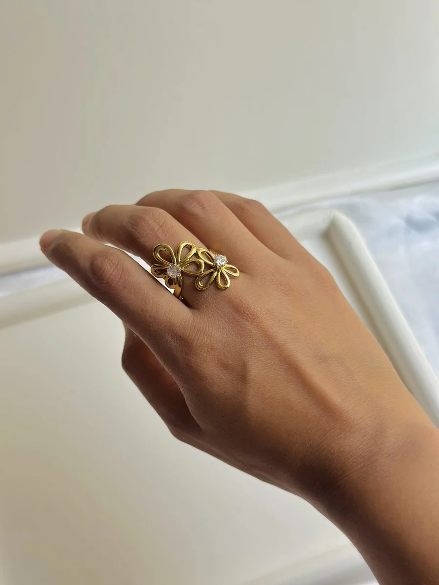 Golden Bloom Duo Ring 2