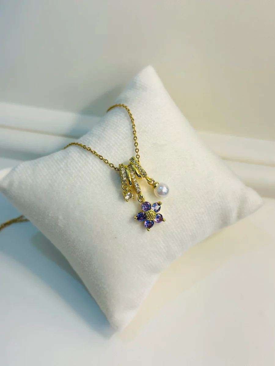 Purple Daisy Necklace