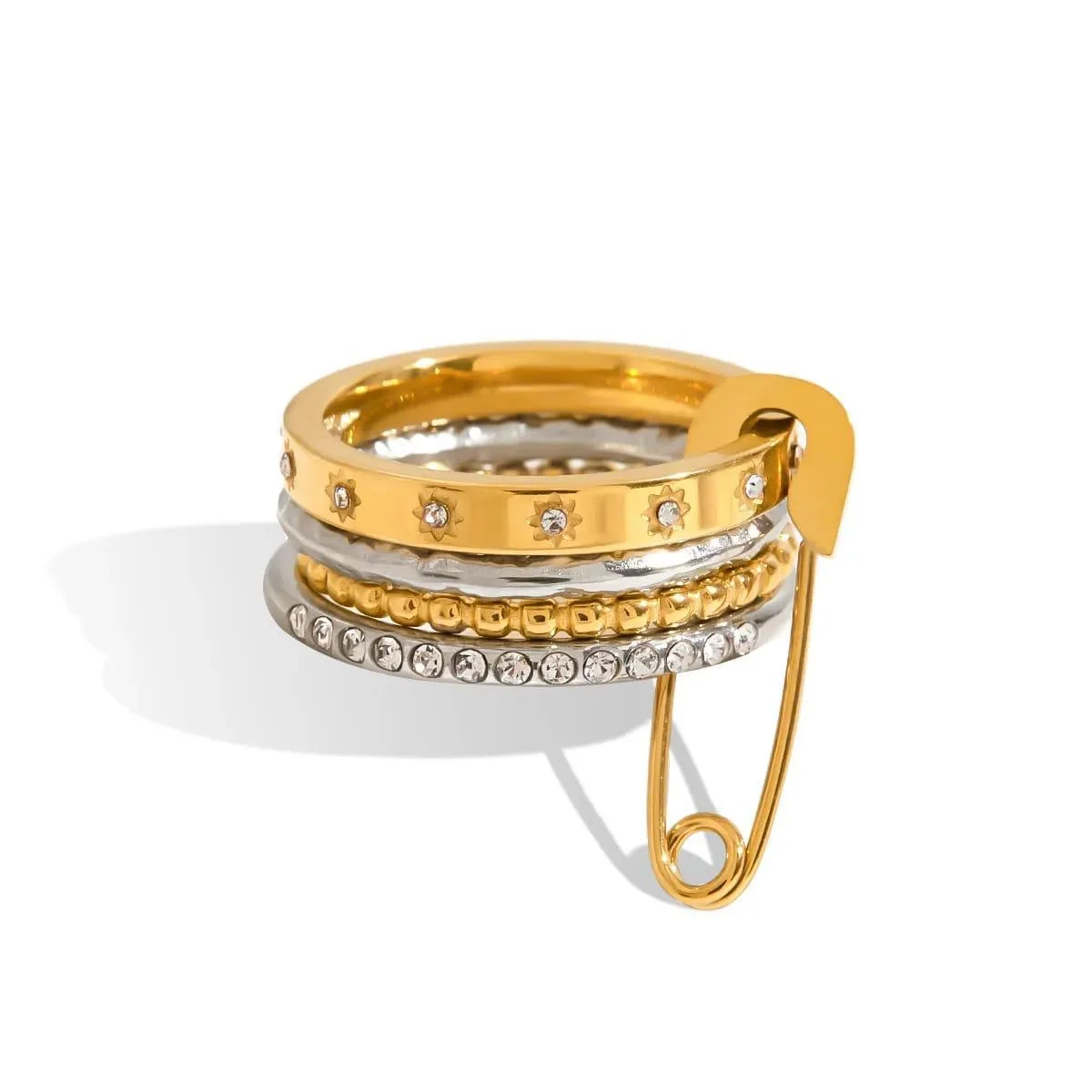 Gilded Stack Charm Ring