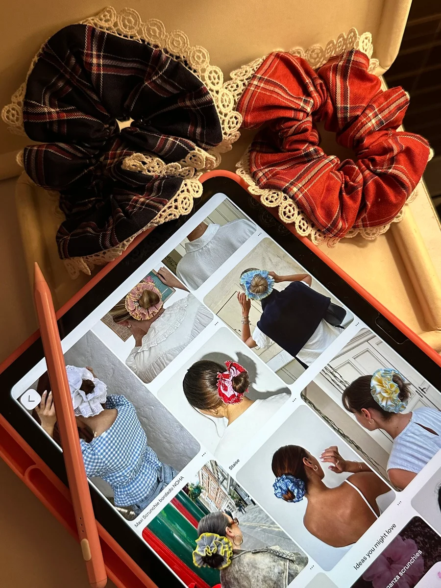 Gingham Print Hair Tie 4