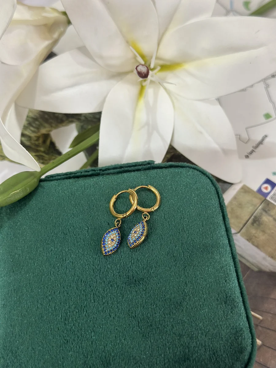 Evil Eye Stone Hoops 2