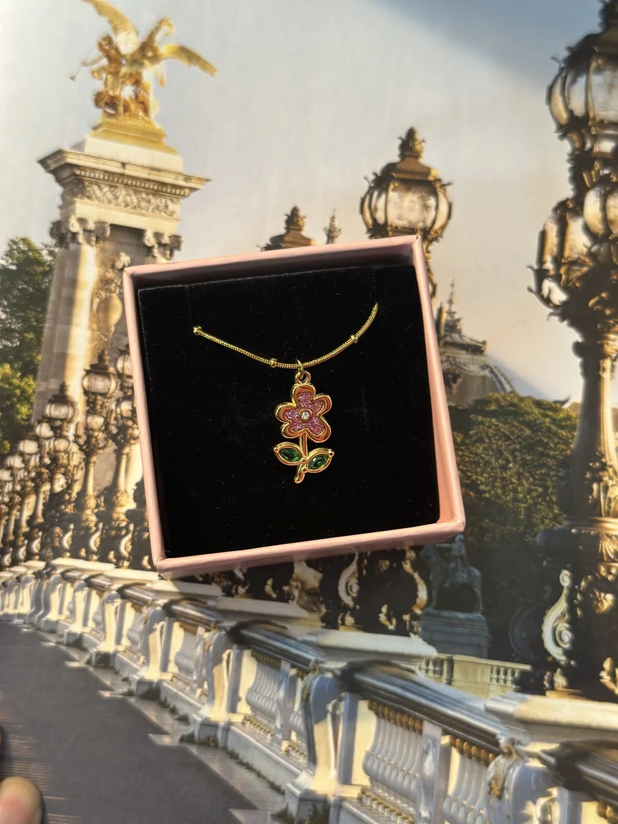 Pink Flower Necklace 2