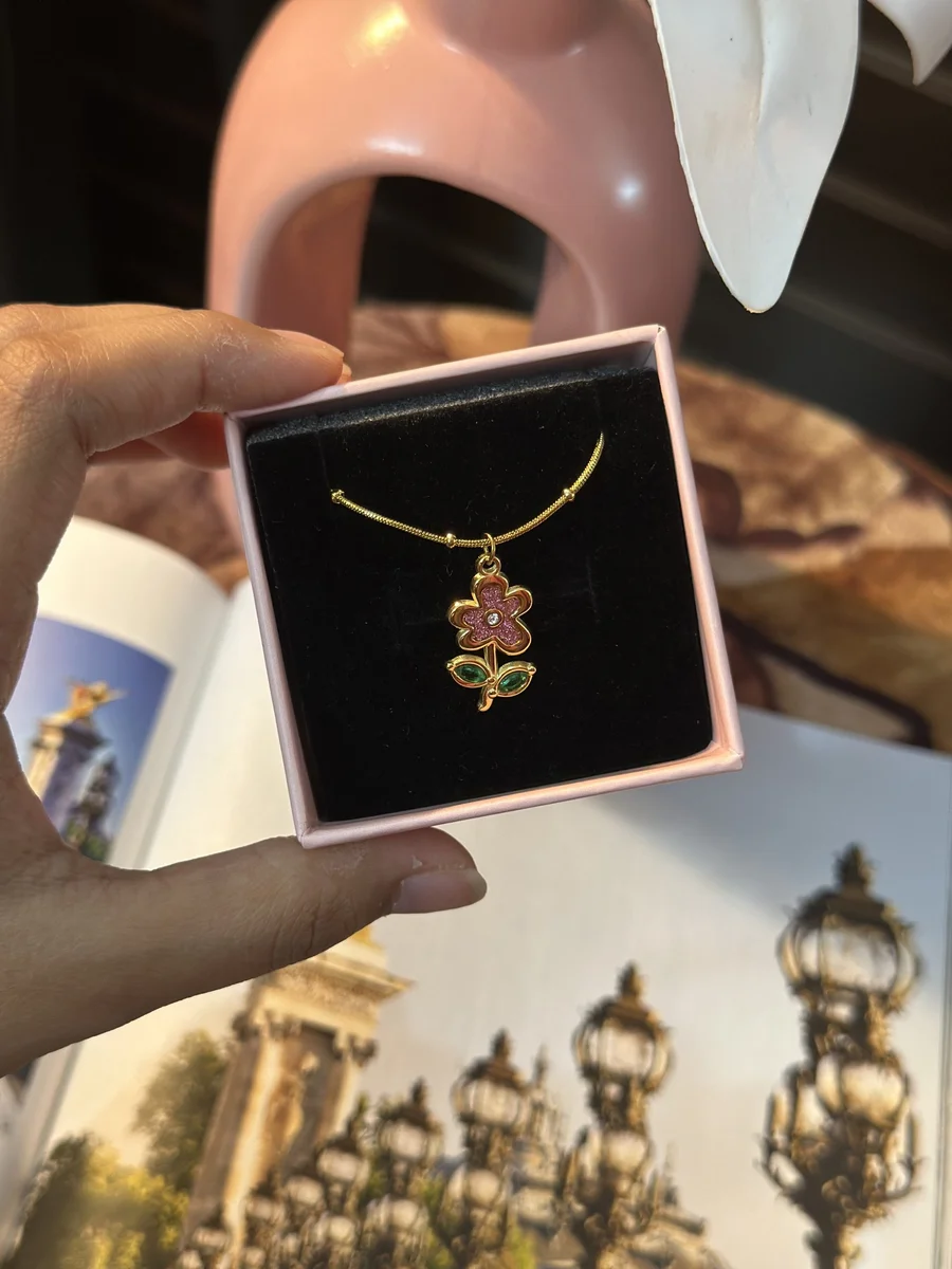 Pink Flower Necklace