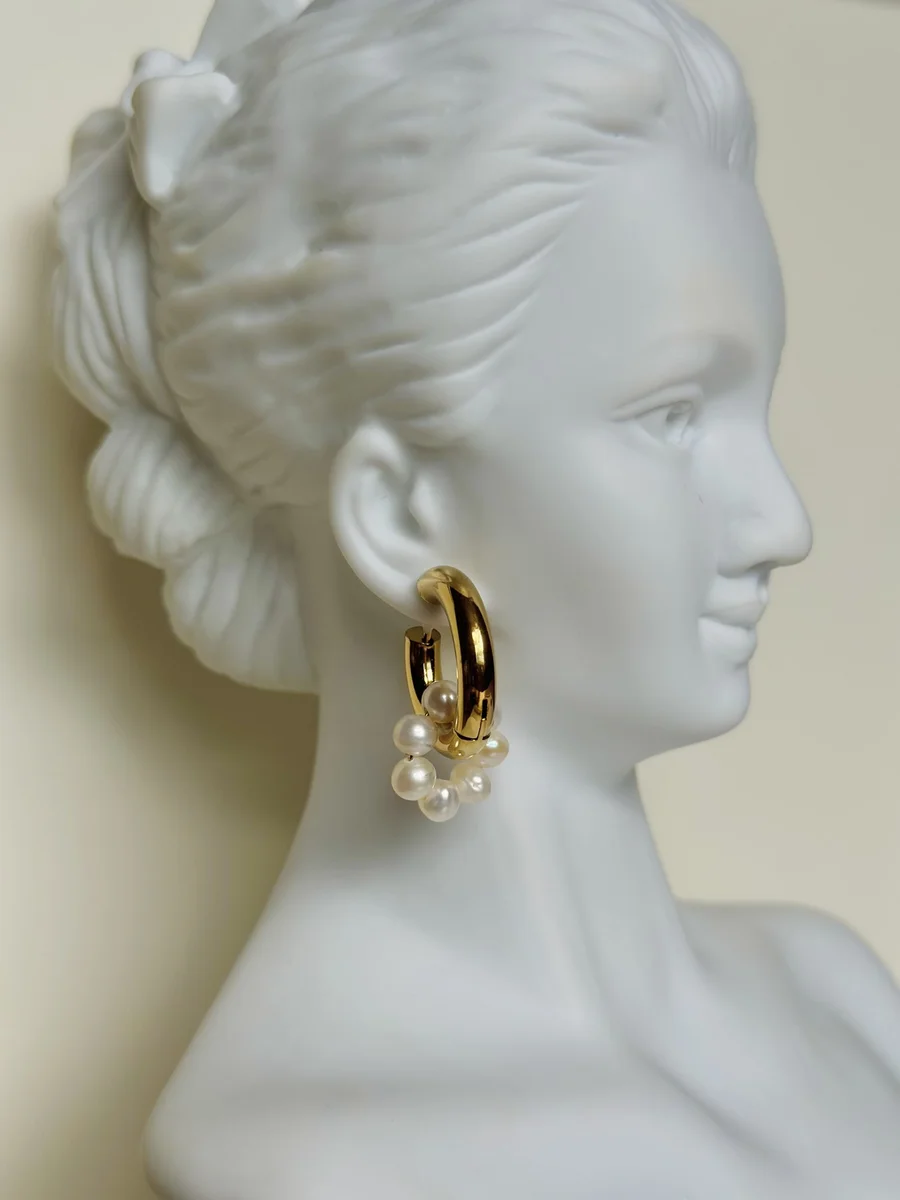 Pearl Floral Hoops