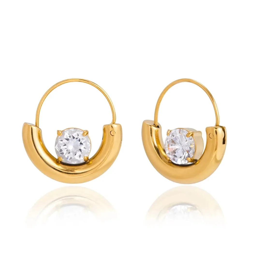 Premium Single Stone Hoops