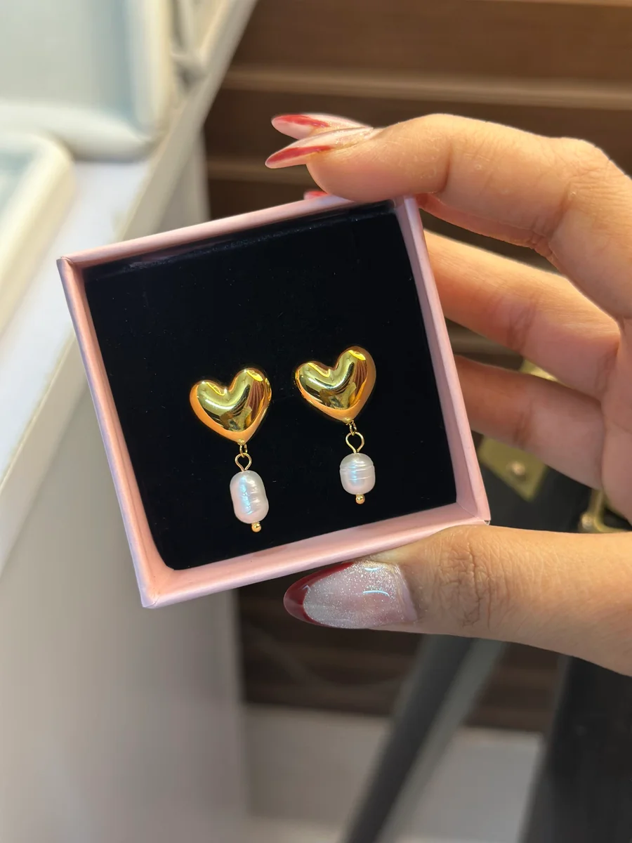 Golden Heart Earrings 2