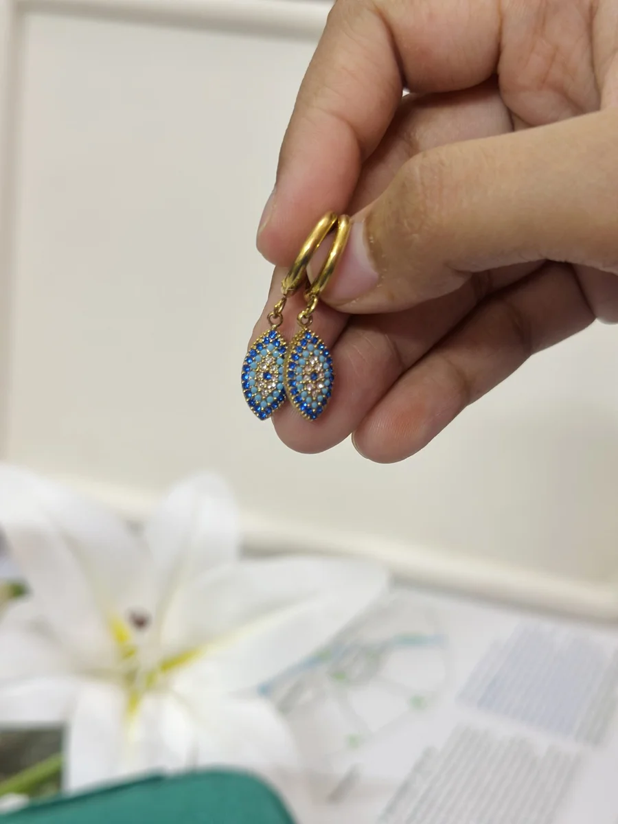 Evil Eye Stone Hoops