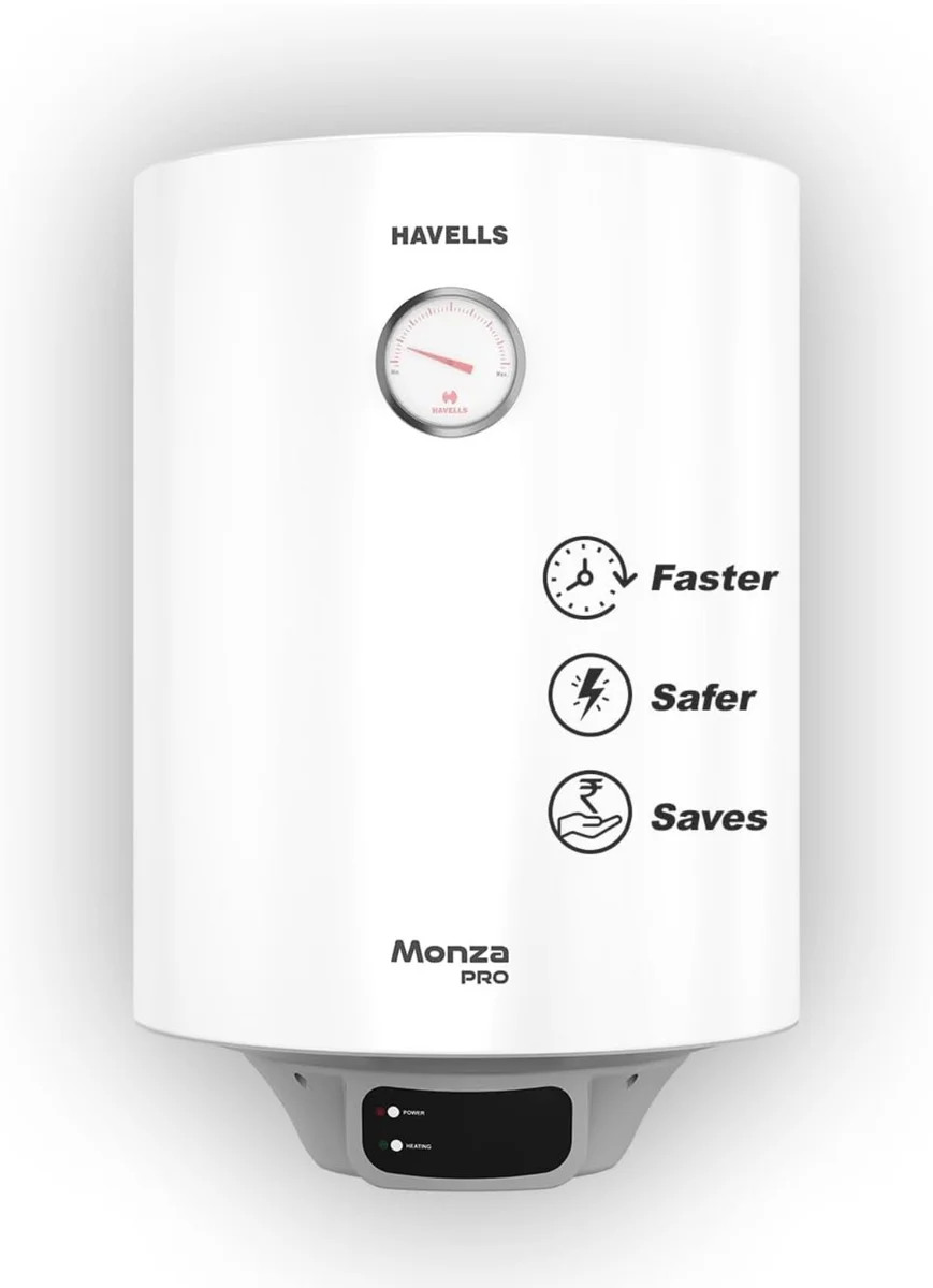 Havells Monza Pro 25L Storage Water Heater(Geyser)|Faster Heating|Safer to use|Saves electricity|Engineered for Hard Water|Endurashield Coated Anti Rust Tank|Whirlflow Technology|High Rise suitable
