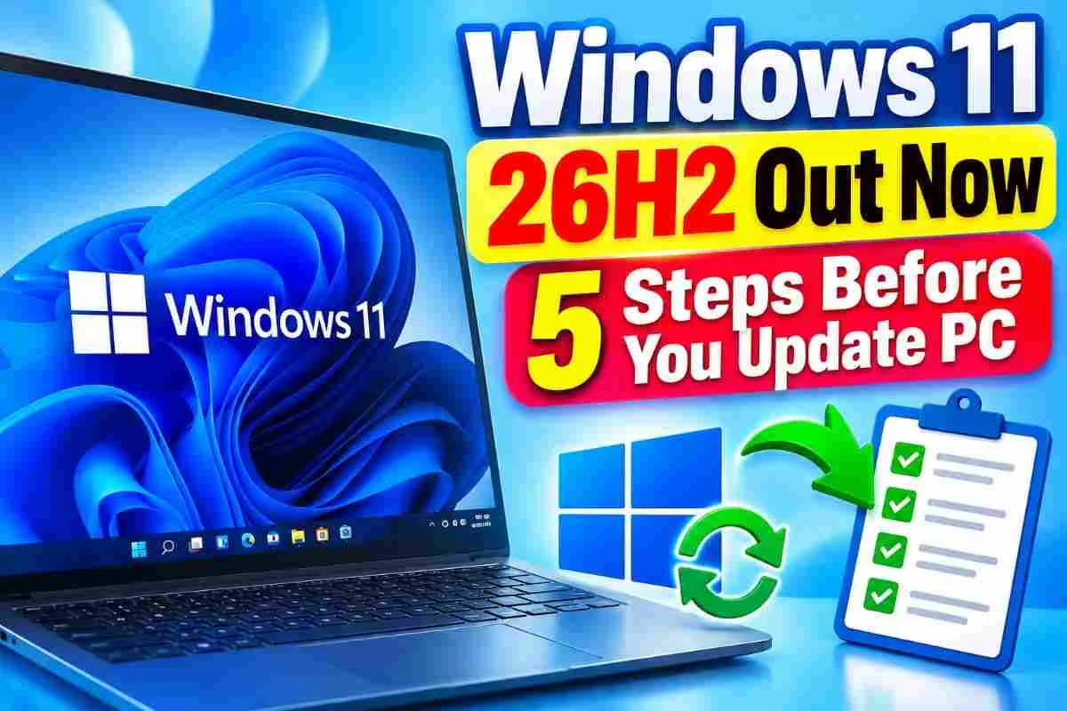 Windows 11 26H2 Out Now: 5 Steps Before You Update PC