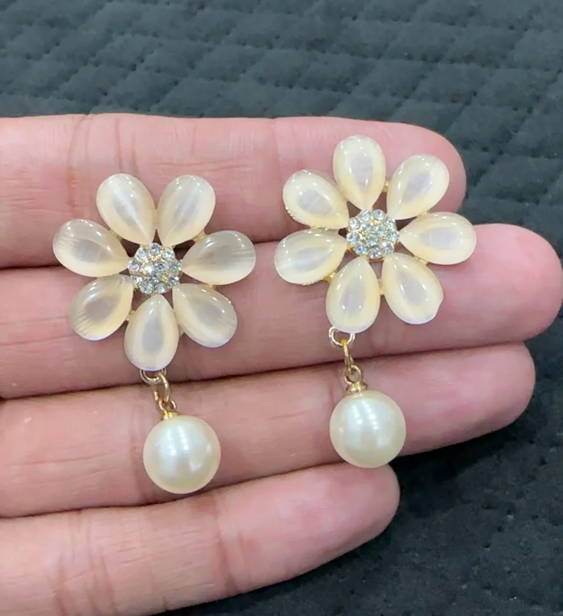 Pearl Bloom Floral Drop Earrings