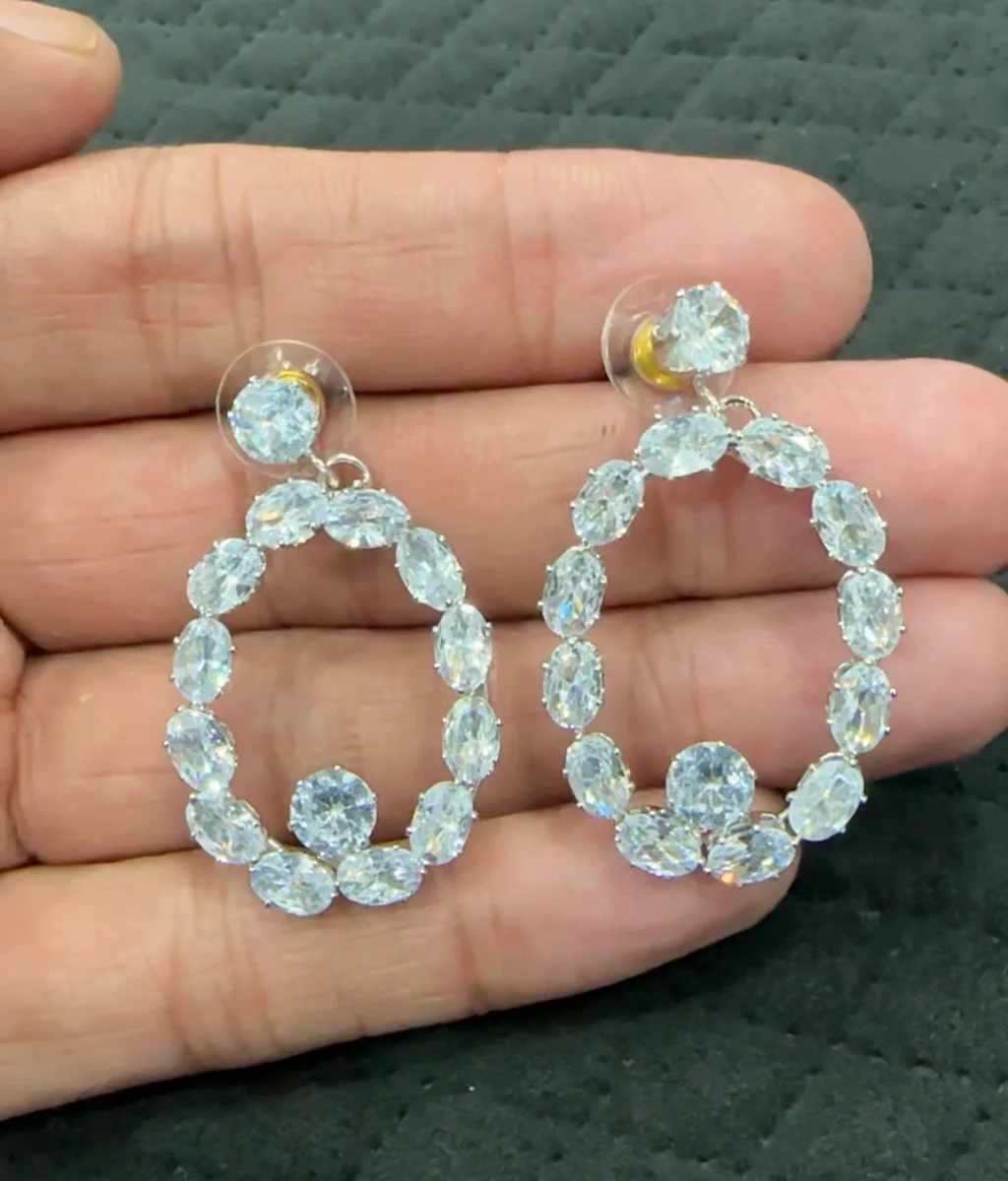Crystal Teardrop Hoop Earrings