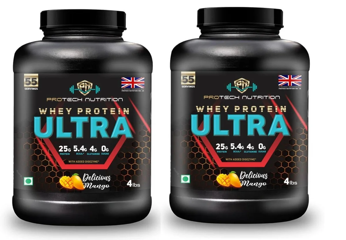 Whey Protein Ultra Zero Sugar Delicious Mango Flavor 4 lbs Pack Of 2