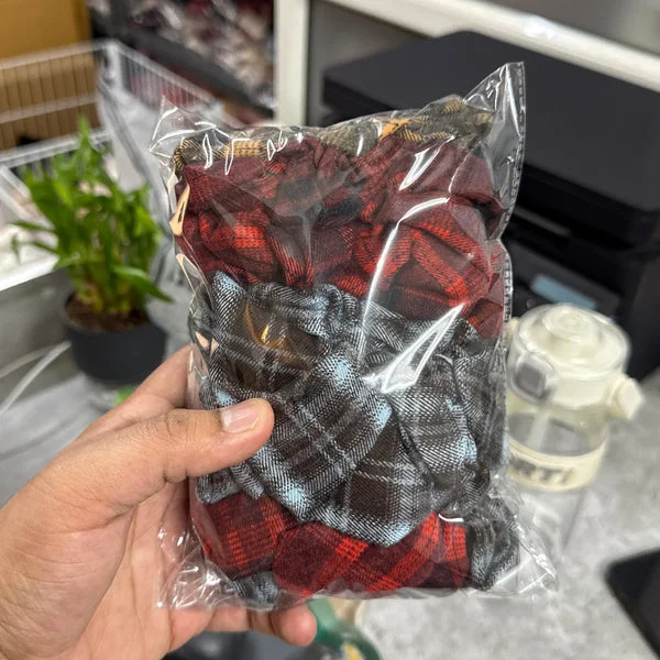 Classic Checked Scrunchies 12 Pieces Pack