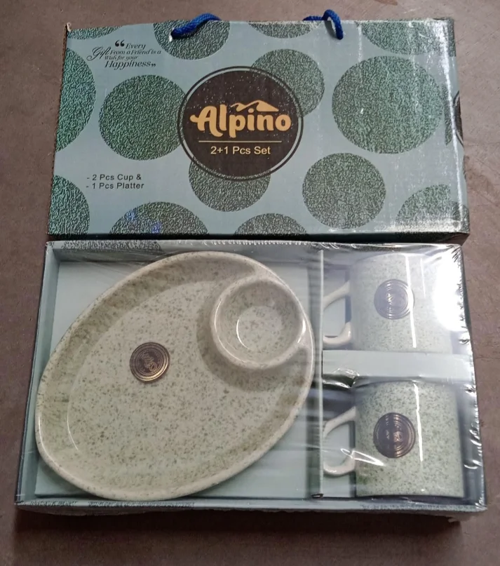 Alpino Cup with Platter 3 Pieces Set