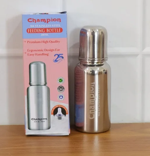 Champion Baby Stainless Steel Feeding Bottle 200 ML