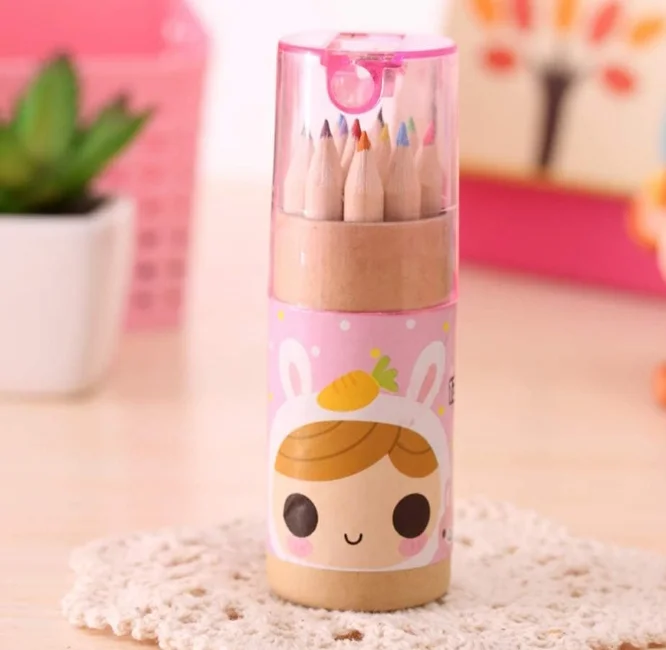 Kids Colouring Pencils with Sharpener 12 Pieces Set