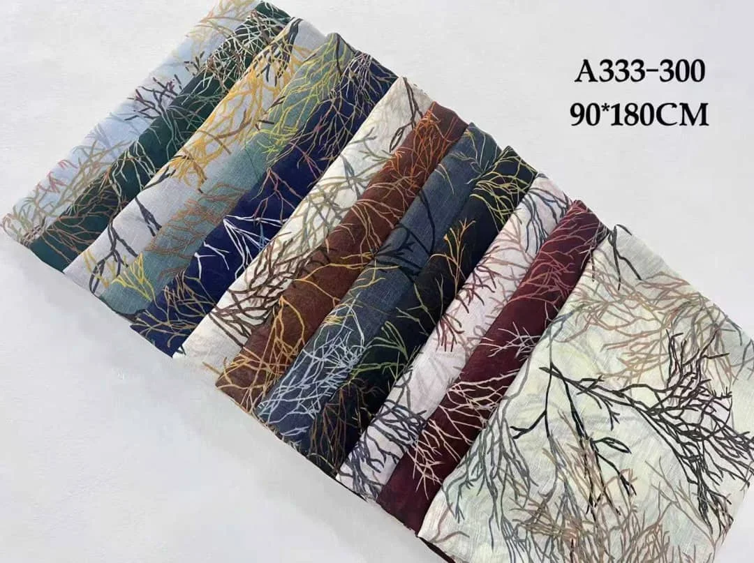 Imported Soft Cotton Printed Hijab 12 Pieces Set