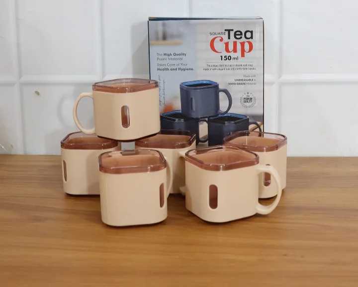 Square Tea Cup 6 Pieces Set