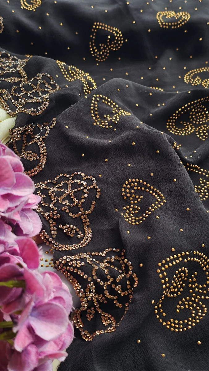 Premium Chiffon Stone Hijab 25 Pieces Set
