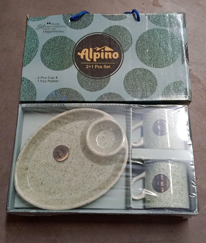 Alpino Tea Coffee Cup with Platter 3 Pieces Set