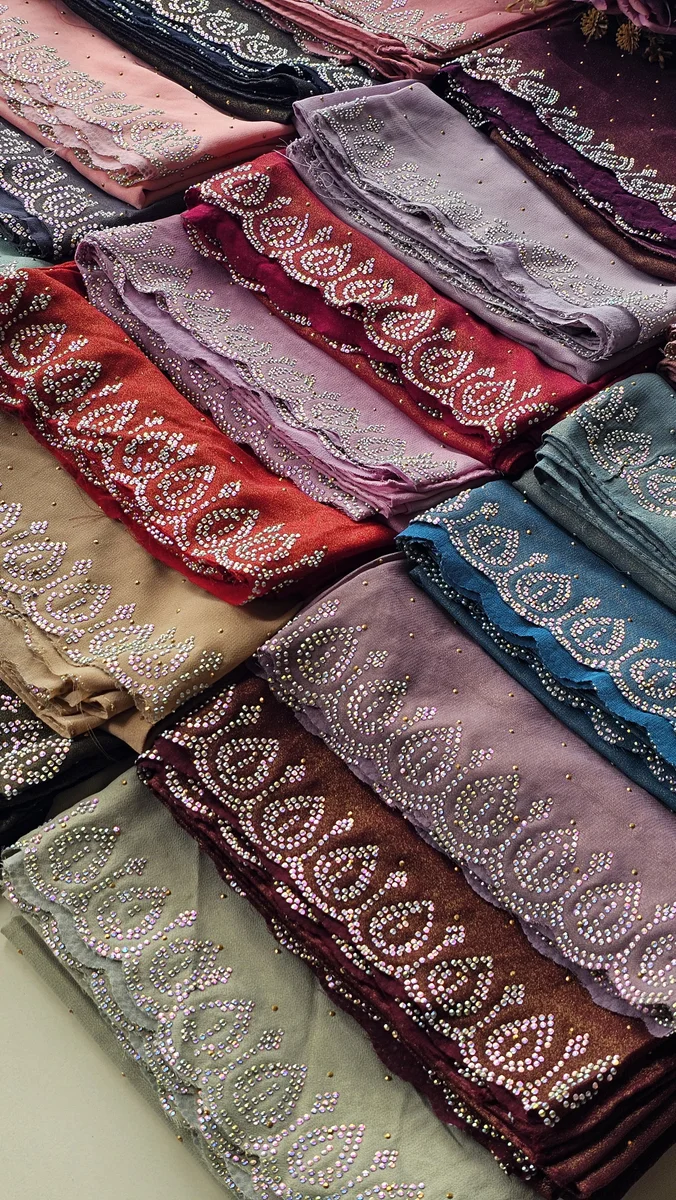 Heavy Bridal Chiffon Shimmer Fabric Hijab