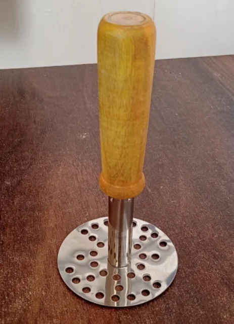 Stainless Steel Potato Masher with Wooden Handle