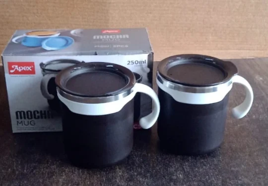 Apex Inner Steel Mocha Mug 2 Pieces Set 250 ML