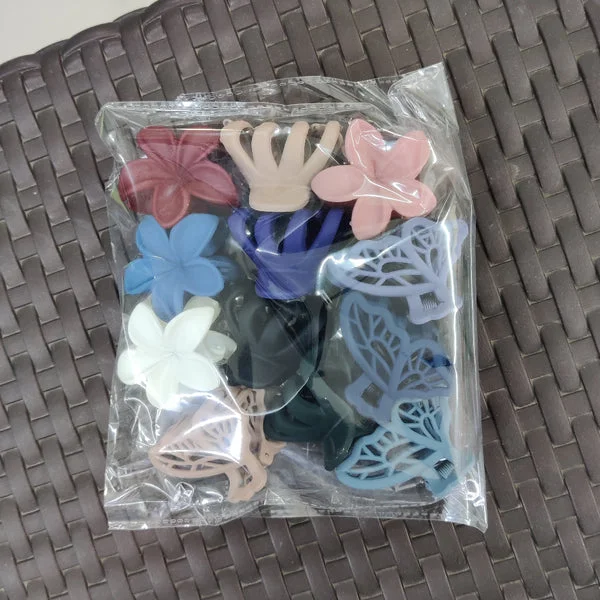 Korean Matt Hair Claw 12 Pieces Pack