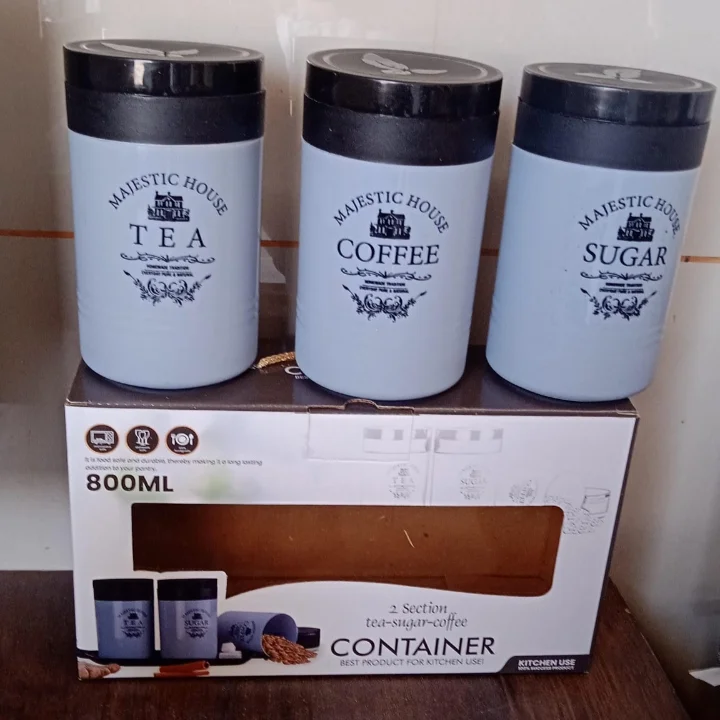 Tea Coffee Sugar Container 3 Pieces Set