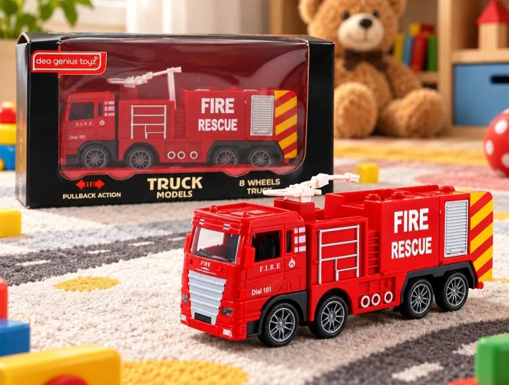 Pullback Fire Rescue Truck Toy
