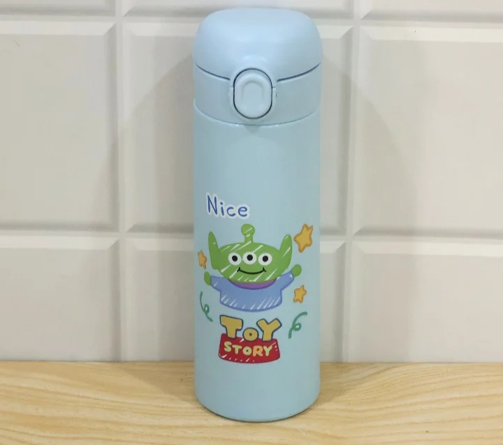 Cartoon Printed Glass Water Bottle 400 ML