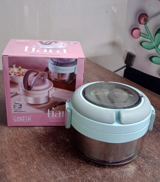 Ganesh Tiara Stainless Steel Lunch Box 400 ML