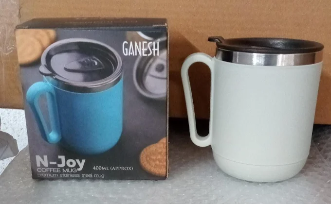 Ganesh Inner Steel Coffee Mug 400 ML