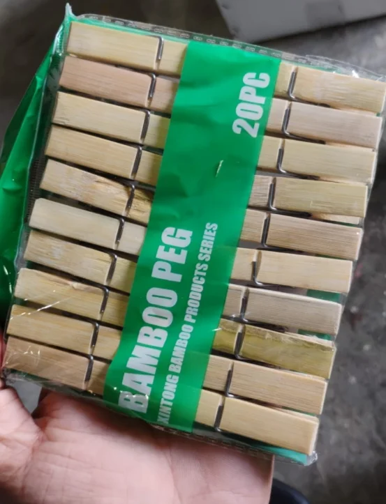 Bamboo Wooden Cloth Clips 20 Pieces Pack