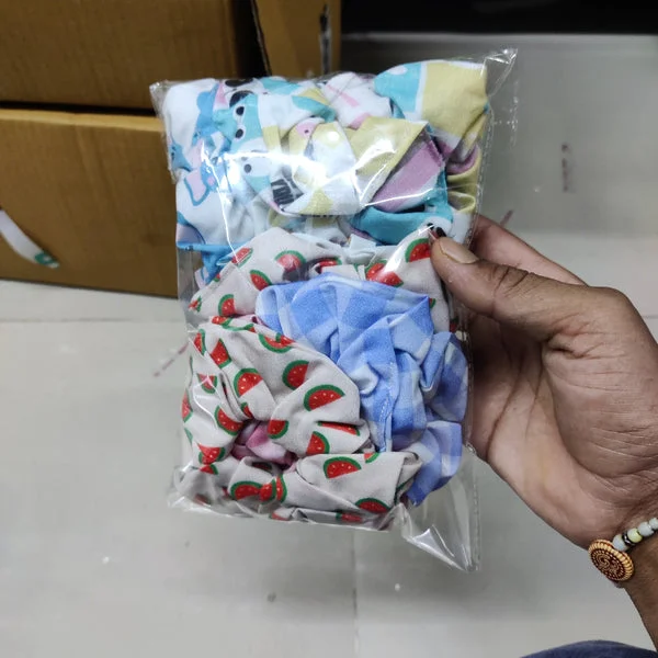 Hand Made Printed Scrunchies 12 Pieces Pack