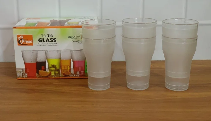 Prexo Unbreakable Tik Tok Glass 6 Pieces Set