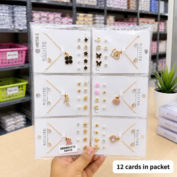 Koren Ear Ring Necklace Set 12 Cards Pack