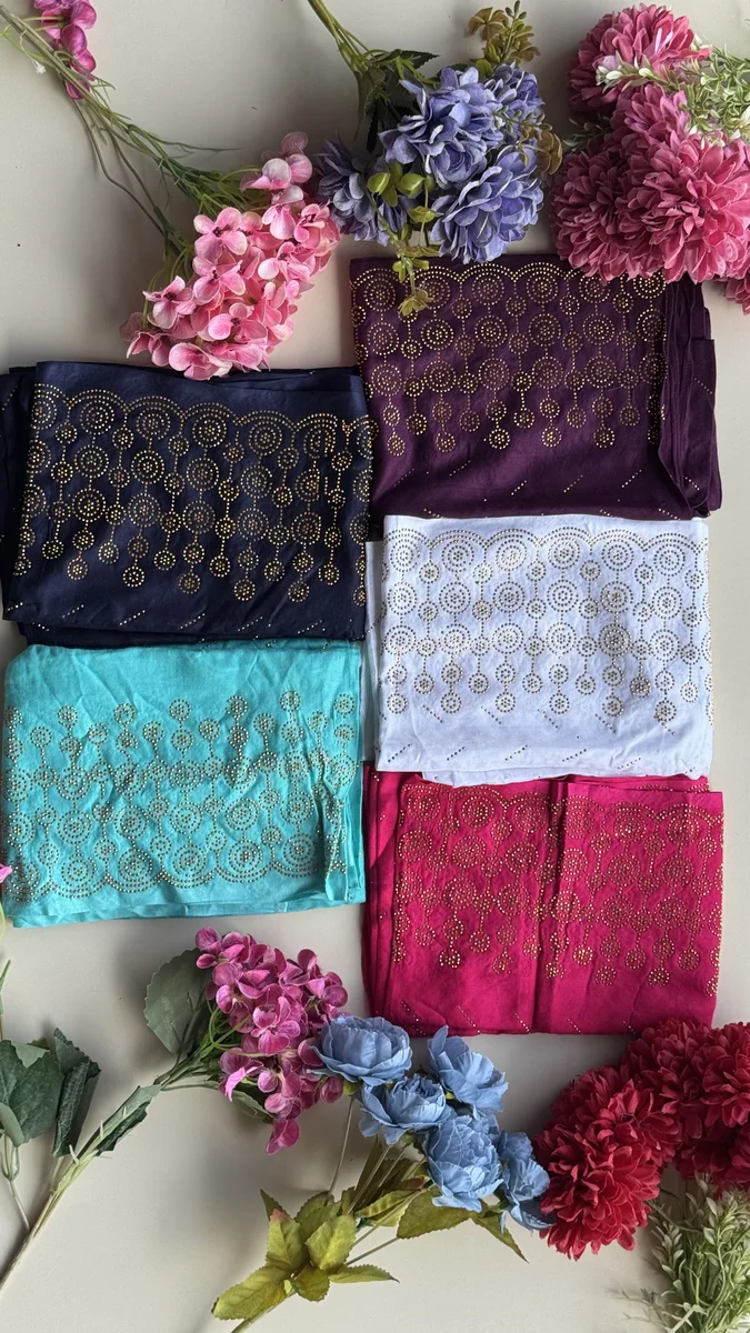 Premium Rayon Galaxy Stone Hijab 5 Pieces Pack